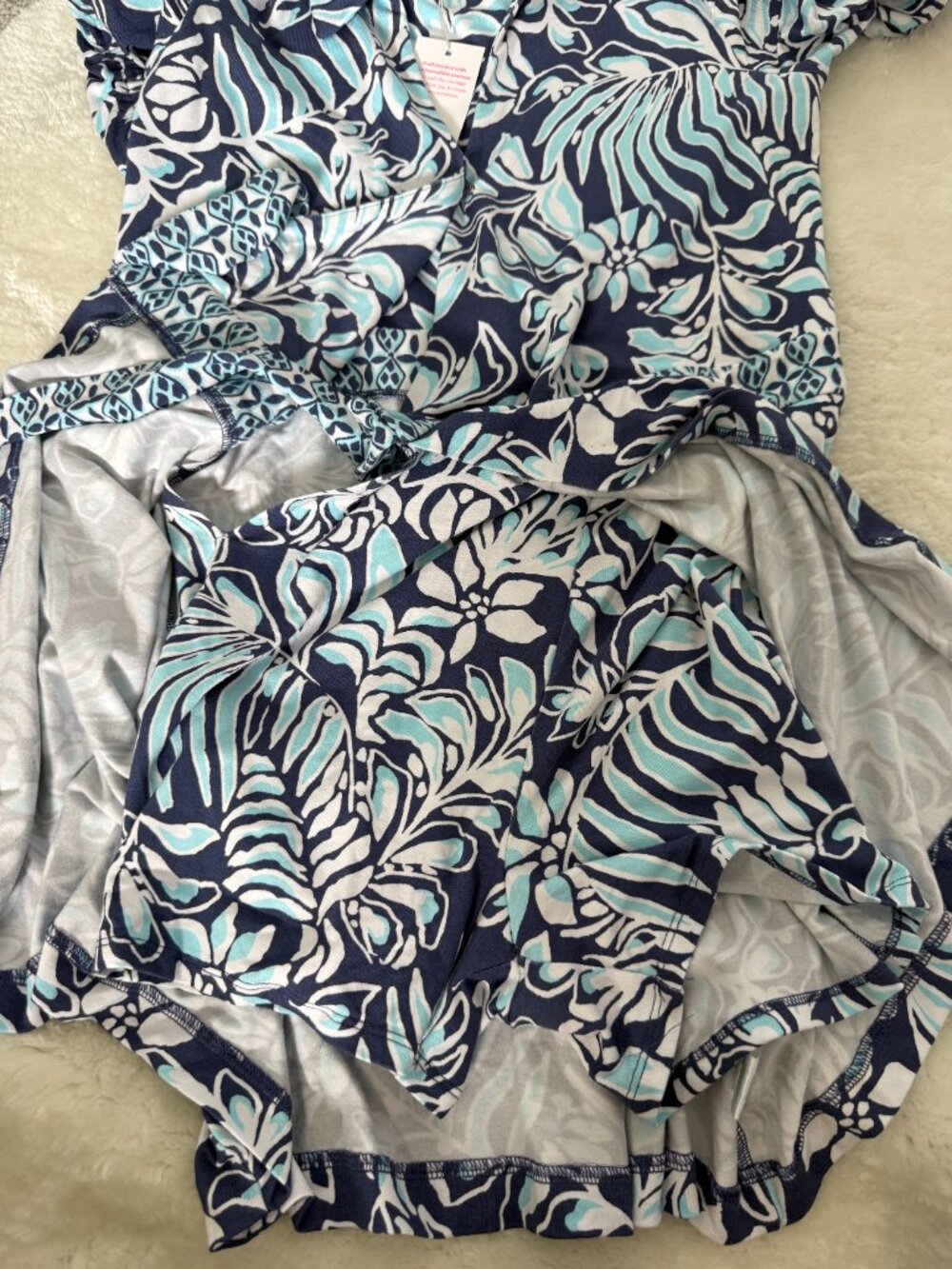 NWT Lilly Pulitzer Sugartown Skort Dress Blue Floral Built-In Shorts Size S - Picture 9 of 14